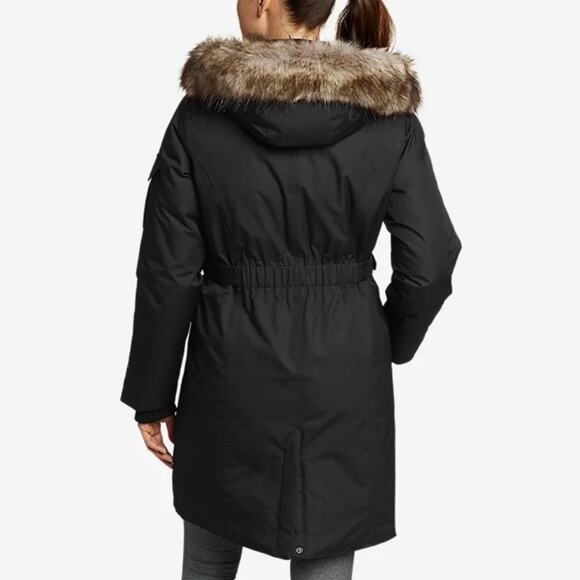 Eddie Bauer Womens Sz L Superior III Stadium Parka Down Filled Waterproof Black - Picture 2 of 16